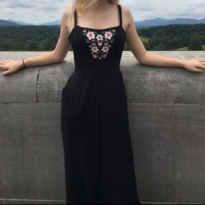 Hollister black floral jumpsuit